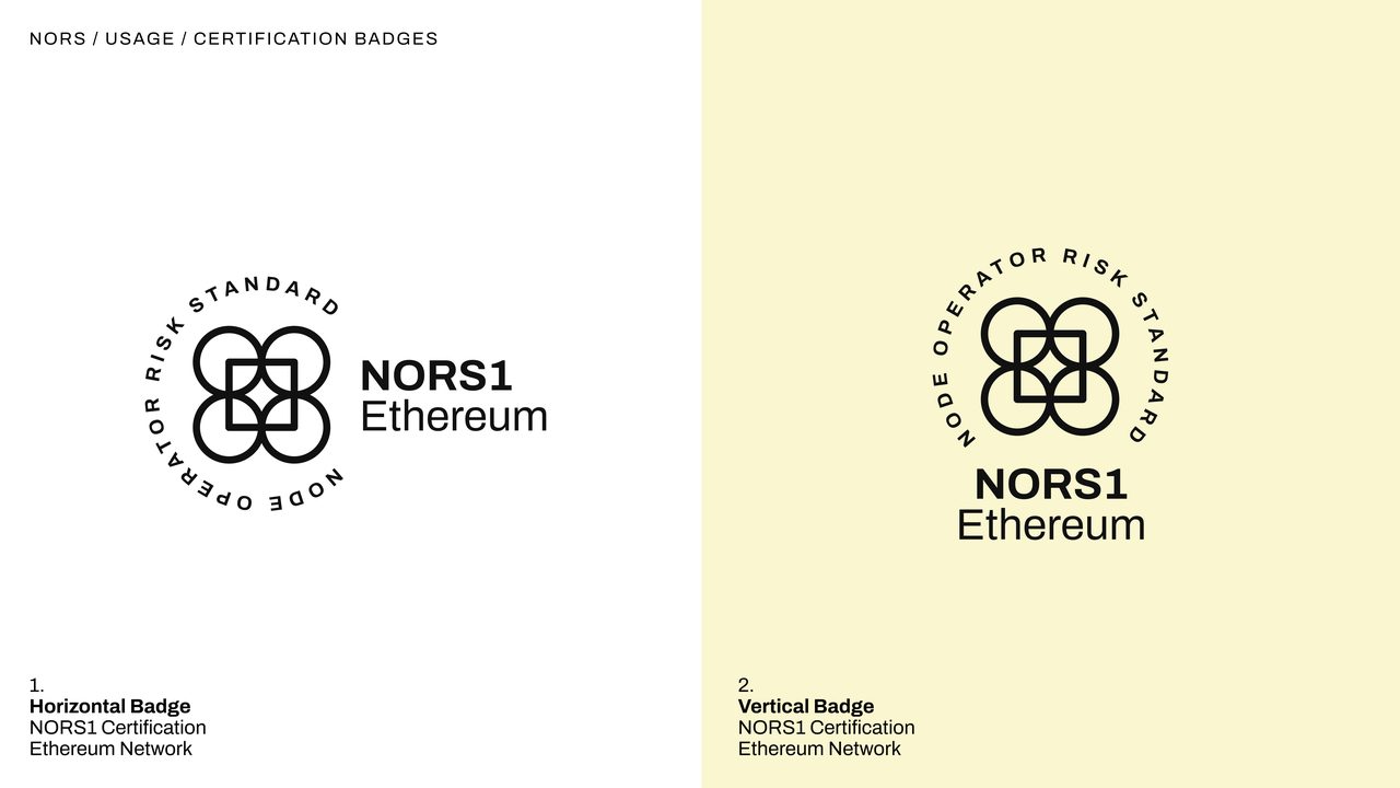 NORS certification badge variations for node operator validation