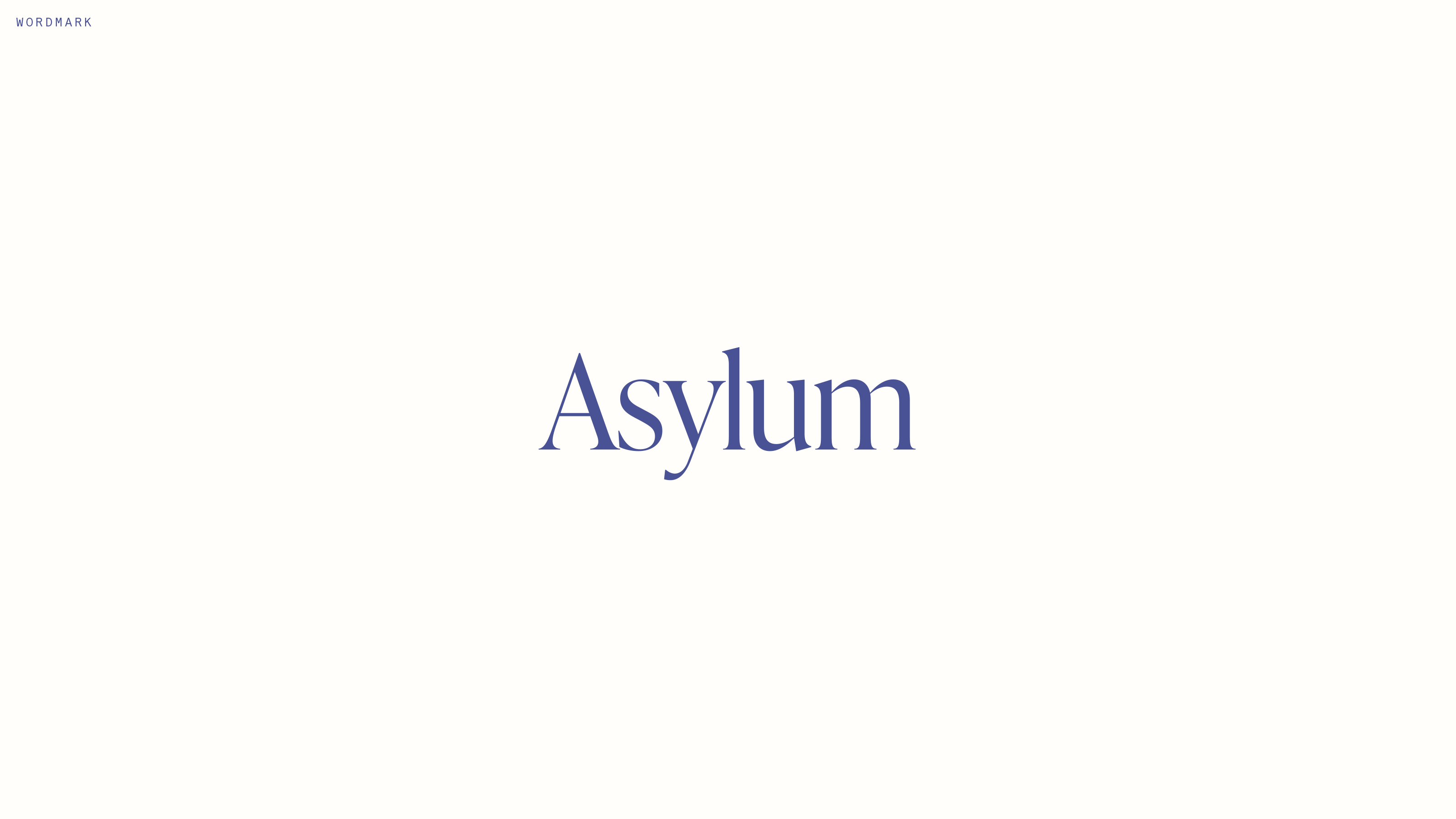 Asylum venture firm custom wordmark and typography system