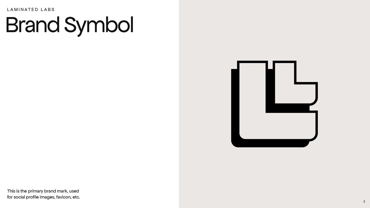 Laminated Labs brand symbol featuring croissant-inspired logo design