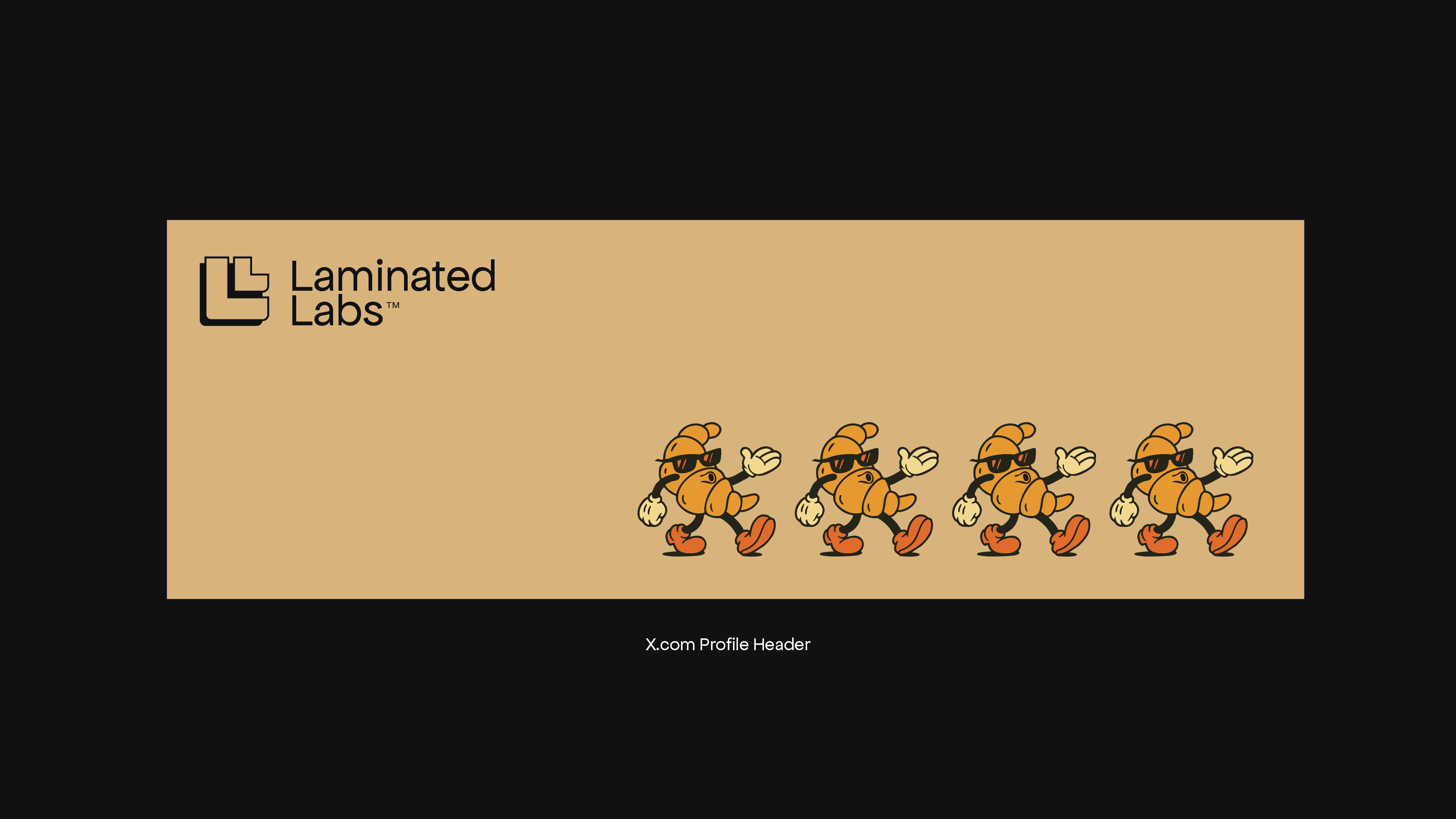 Laminated Labs X (Twitter) profile header design with animated croissant