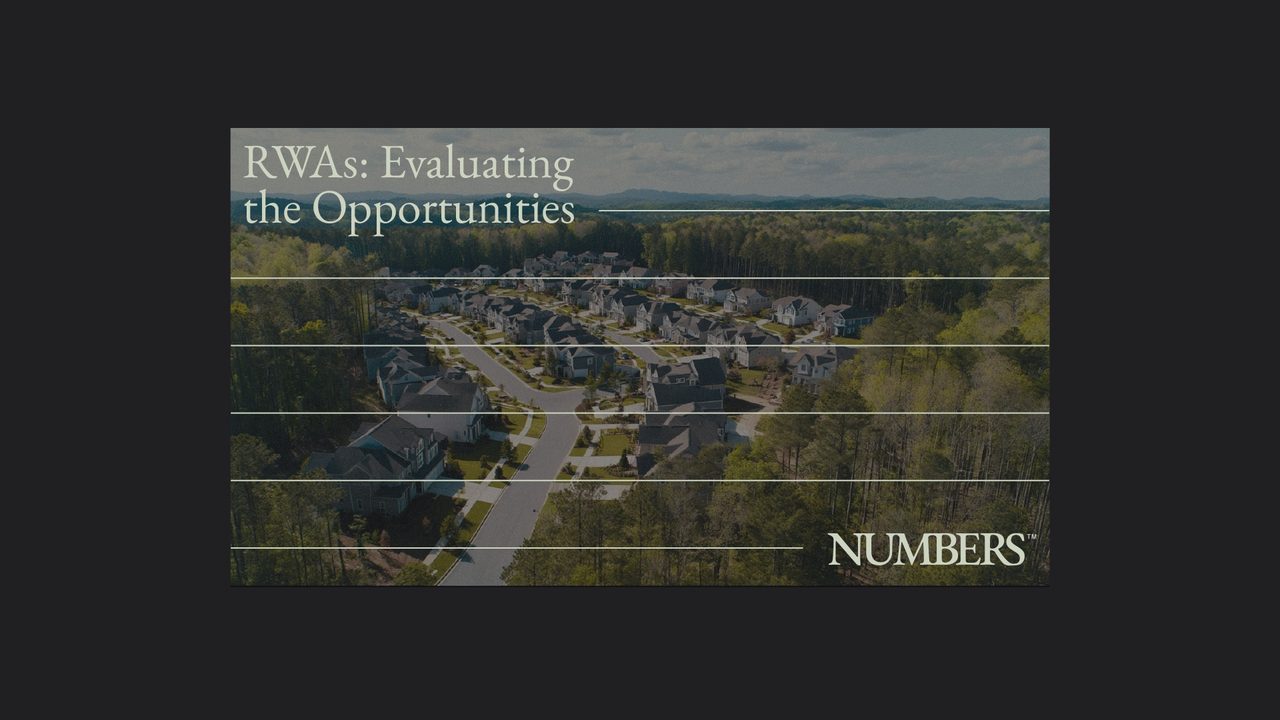 Numbers editorial story art: an aerial of a suburban neighborhood for a report on real-world assets